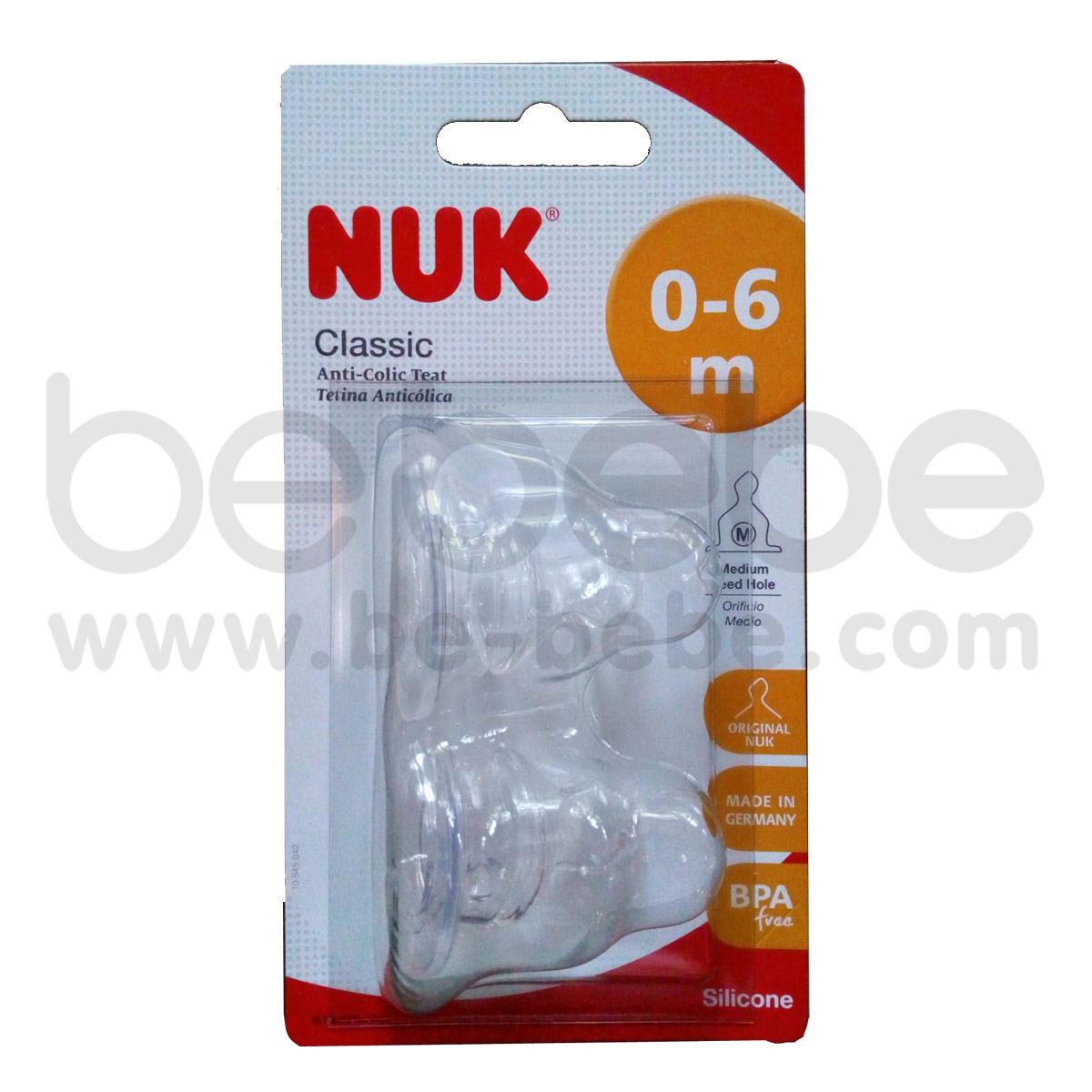 NUK:จุกนม Nuk Classic S1 (M) 0-6 m. 